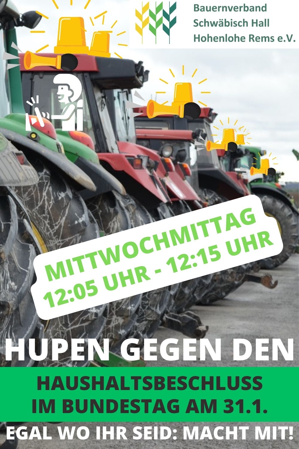 Hupen gegen den Haushaltsbeschluss am 31.1. - Bauernverband Schwäbisch Hall  - Hohenlohe - Rems e.V.